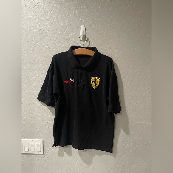 Vintage Ferrari Puma Crest Racing Polo Size Large